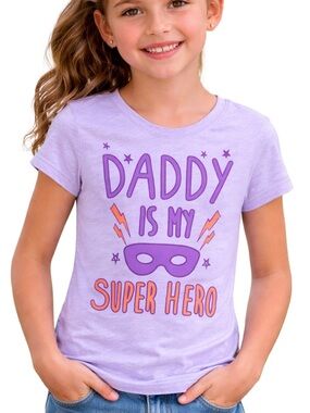 Girls “Daddy Is My Super Hero” Size Large (10-12)